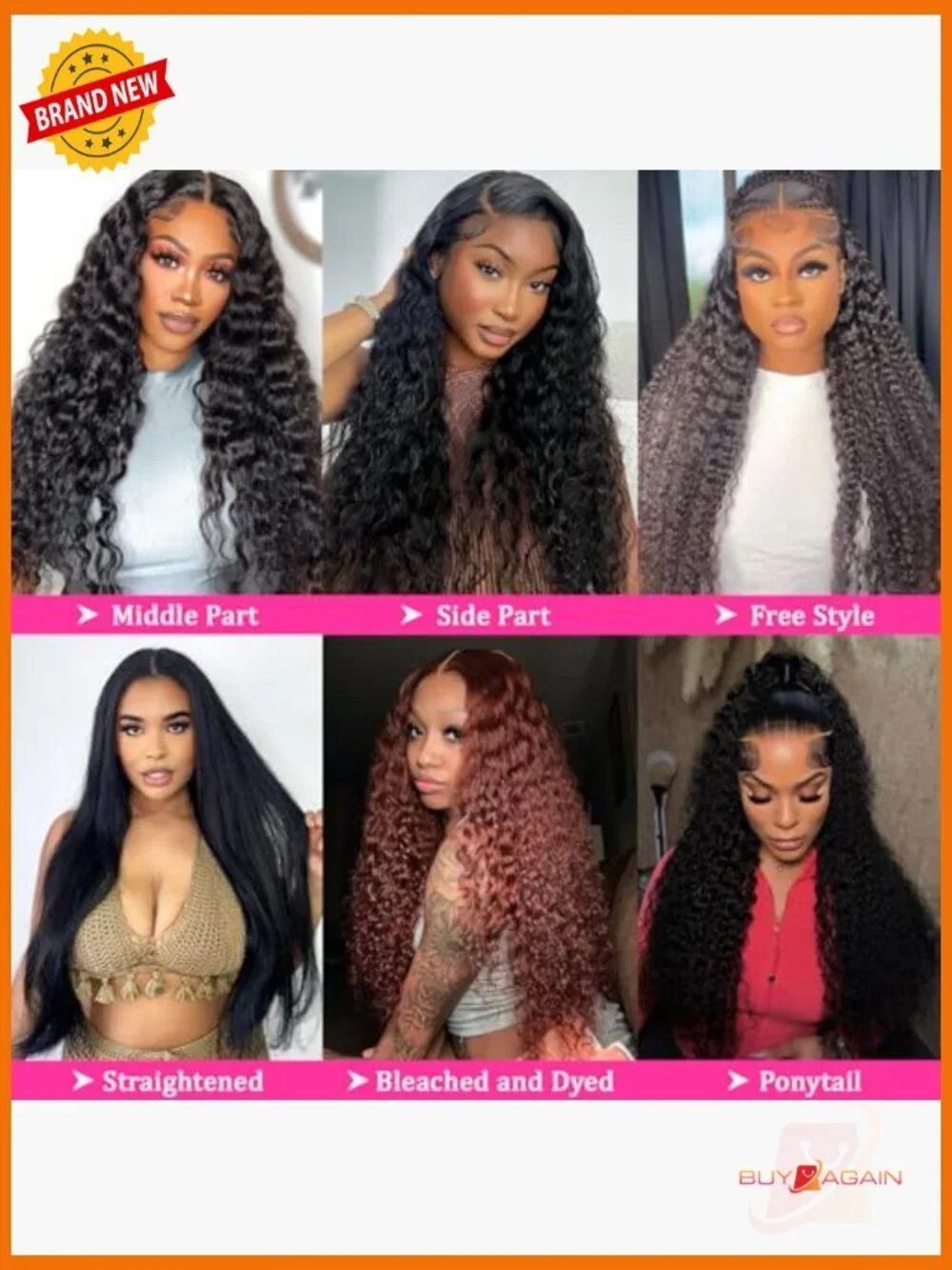 Deep Wave Lace Front Wig 13x6 HD 250 Density 100% Human Hair Full Head